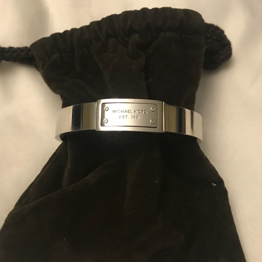 Michael Kors silver tone click bangle